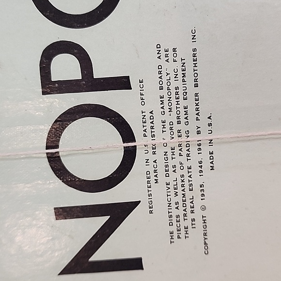 Vintage 1961 Parker Bros. Monopoly Game. - Picture 8 of 15